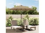 vidaXL Sonnenschirm mit LED-Leuchten und Stahlmast 300 cm Taupe
