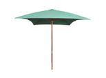 vidaXL Sonnenschirm 200x300 cm Holzmast Grün