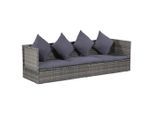vidaXL Garten-Sofabett 200x60 cm Poly Rattan Grau