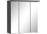 Spiegelschrank WELLTIME "Lucca", grau (graphit), B:60cm H:66cm T:20cm, Holzwerkstoff, MDF, Schränke, Spiegelschrank, mit LED Beleuchtung