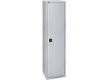 Schäfer Shop Genius Flügeltürenschrank FS, Stahl, mit Belüftungslöchern, B 545 x T 620 x H 1950 mm, 5 OH, Weissalu/Weissalu, bis 250 kg