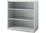Schäfer Shop Genius Regalschrank FS, 3 OH, 2 höhenverstellbare Fachböden, bis 450 kg, B 1055 x T 620 x H 1105 mm, Stahl, lichtgrau RAL 7035