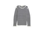 TOM TAILOR Damen Strickpullover aus Baumwolle, blau, Gestreift, Gr. M