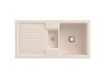 Villeroy & Boch Flavia Einbauspüle 330401FU mit Ablaufgarnitur und Handbetätigung, Ivory