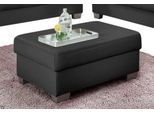Hocker DOMO COLLECTION "Amando", schwarz, B:85cm H:40cm T:61cm, PRIMABELLE-Microfaser aus 100% Polyester, ;SOFTLUX-Kunstleder;Strukturstoff aus 90% Polyester, 10% Polyacryl;NaturLEDER - echtes Rindsleder in Sitz und Rücken, Korpus im passenden SOFTLUX-Kunstleder., Hocker, Polsterhocker