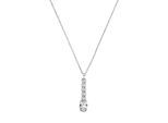 Kette mit Anhänger SMART JEWEL "Anhänger mit Kristallsteinen, Silber 925", weiß, Halsketten, Damen, 45cm, Silber 925 (Sterlingsilber)