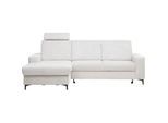 Stylife Ecksofa , Weiß, Perlmutt , Textil , Ottomane links, L-Form , 247x167 cm , Typenauswahl, Stoffauswahl, seitenverkehrt erhältlich, Hocker erhältlich, Rücken echt , Wohnzimmer, Sofas & Couches, Wohnlandschaften, Ecksofas mit Schlaffunktion