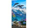 good morning Strandtuch »Andre«, (1 St., Strandtuch 75 x 150 cm), Mikrofaser, 75x150, Schnelltrocknend, Strand, Kind, Delfin, Blau