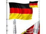 KESSER® Teleskop Fahnenmast Aluminium 6,30m Bodenhülse 60cm inkl Deutschlandfahne Höhenverstellbar Flaggenmast Mast Deutschland Flagge Alu