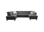 Sit & More Wohnlandschaft , Anthrazit , Textil , Ottomane links, U-Form , 317x193 cm , Fsc, Goldenes M, Made in EU, Oeko-Tex® Standard 100, DGM-Klimapakt , Rücken echt , Wohnzimmer, Sofas & Couches, Wohnlandschaften, Wohnlandschaften in U-Form