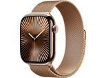 Smartwatch APPLE "Watch 10 Titan", gold, Smartwatches, 46mm, Cellular, S/M, Milanaise, Topseller