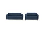 Sitzgarnitur Marone Blau Teddystoff