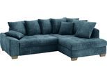 Ecksofa MR. COUCH "Nikita II, L-Form", blau (dolce 13 ocean), B:243cm H:88cm T:190cm, Dolce (100% Polyester), Sofas, mit Kaltschaumpolsterung, wahlweise mit Bett und Bettkasten