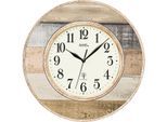 Funkwanduhr AMS "F5975", braun, Wanduhren, Ø 35cm, Quarzuhr,Wohnzimmer,Esszimmer,Küche,Arbeitszimmer,Büro, Flur
