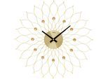 Wanduhr AMS "W9609", gold (goldfarben), Wanduhren, Ø 50cm, Wanduhr, Quarzuhr,Wohnzimmer,Esszimmer,Küche,Arbeitszimmer,Büro,Flur