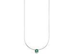 Kette mit Anhänger BRUNO BANANI "Schmuck Geschenk Silber 925 Halsschmuck Halskette Schlangenkette Stein", bunt (silberfarben, grün), Halsketten, Damen, Silber 925 (Sterlingsilber), L: 45, mit Zirkonia (synth.), Korund (synth.) oder Spinell (synth.)