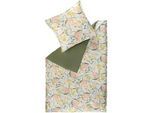 Schöner Wohnen Wendebettwäsche , Creme, Gelb, Grün, Multicolor, Hellgrau, Koralle , Textil , Floral , 140x200 cm , Oeko-Tex® Standard 100 , pflegeleicht, atmungsaktiv, hautfreundlich, angenehm wärmend, schadstoffgeprüft, weiche und anschmiegsame Oberfläche , Heimtextilien, Bettwäsche & Leintücher, Bettwäsche, Wendebettwäsche