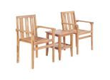 vidaXL 3-tlg. Bistro-Set Teak Massivholz