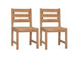 vidaXL Gartenstühle 2 Stk. Massivholz Teak