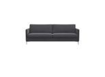 3-Sitzer FLEXLUX "Fiore, super Sitzkomfort durch Kaltschaum im Sitz", grau (dervit grau), B:214cm H:85cm T:92cm, 100% Polyester, Sofas, schmale Armlehnen, Füße Alu