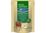 REAL NATURE Adult Pouches Kalbsherzen und Huhn 12x300 g