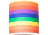 Xxxl Leuchtenschirm , Blau, Gelb, Grün, Orange, Rot, Violett , Metall, Textil , Streifen , zylindrisch , E27 , 35 cm , Lampen & Leuchten, Leuchtenzubehör, Lampenschirme