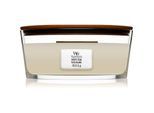 Woodwick White Teak geurkaars met een houten lont (hearthwick) 453.6 g