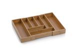 Besteckkorb KELA "Besteckkasten Kalma ausziehbar", braun, B:43cm H:6,5cm L:58cm, Bambus, Besteckkörbe, Besteckkorb