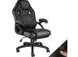 tectake® Bürostuhl, ergonomische Form, Kunstlederbezug mit Mesh-Gewebe, stufenlos höhenverstellbar