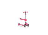 Byox Kinderroller Kiki 2 in 1, Höhe einstellbar, 4 blinkende PU-Räder, klappbar rosa
