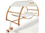 tectake® Hängematte, mit Holzgestell, für 2 Personen, für In- und Outdoor, Belastbarkeit 250 kg, 328 x 160 x 171,5 cm