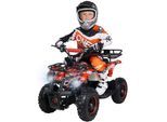 Elektro-Kinderquad Torino, 1000 Watt, Pocket-Quad mit Scheibenbremsen, 24 km/h, 3 x 12-Volt-Batterie (Schwarz/Weiß/Rot Polo)