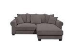 Mid.you Ecksofa , Dunkelgrau , Textil , Füllung: Polyester,Polyester , Ottomane rechts, seitenverkehrt montierbar, L-Form , 255x185 cm , Rücken echt , Wohnzimmer, Sofas & Couches, Wohnlandschaften, Ecksofas mit Schlaffunktion