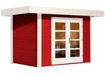 Gartenhaus WEKA "126 Gr.2, schwedenrot, 28 mm", rot (schwedenrot), Fußboden im Gartenhaus, ohne Rück- und Seitenwand, ohne Dacheindeckung, Massivholz, Gartenhäuser, Gartenhaus