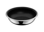 WMF Wok , Schwarz, Edelstahlfarben , Metall , rund , antihaftbeschichtet , Kochgeschirr, Pfannen, Woks