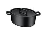 WMF Bräter , Schwarz , Metall , 8,6 l , oval , 35.4x18.5x52.3 cm , backofengeeignet, nicht spülmaschinenfest,backofengeeignet, besonders hoher Rand, ergonomischer Griff , Kochgeschirr, Töpfe, Bräter