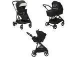 Chicco Kinderwagenset , Schwarz , Textil , 55x99x110 cm , kugelgelagerte Räder,Sitz umsetzbar , Baby on Tour, Kinderwagen, Kombikinderwagen