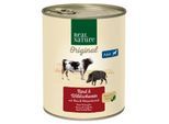 REAL NATURE Original Nassfutter für Hunde Adult Rind und Wildschwein 24x800 g
