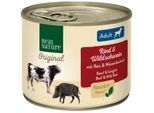 REAL NATURE Original Nassfutter für Hunde Adult Rind und Wildschwein 12x200 g