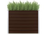 vidaXL Hochbeet Braun 100 x 100 x 77 cm Verzinkter Stahl
