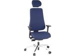 Mid.you Drehstuhl , Dunkelblau , Kunststoff, Textil , Drehkreuz , 70x148x65 cm , Wippfunktion, Sitzfläche 360° drehbar, ergonomische Rückenlehne , Büromöbel, Bürostühle, Drehstühle