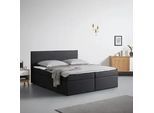 Boxbett Lucy 2 ca. 180x200 cm Dunkelgrau mit Topper