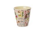 RICE Kleiner Kinderbecher aus Melamin Wildlife, 160 ml, pink
