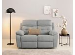 2-Sitzer HOME AFFAIRE "Lannilis", grau (hellgrau), B:158cm H:99cm T:92cm, Webstoff 95% Polyester 5% Nylon, Sofas, mit manueller und elektrischer Relaxfunktion
