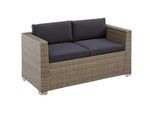 Gartenbank Kunststoff/Textil 2-Sitzer Bellante