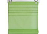 Raffrollo KUTTI "Kessy Biese" Gr. 2, grün, B:60cm H:140cm, Obermaterial: 65% Baumwolle, 35% Polyester, Raffrollos, Raffrollo, halbtransparent, Baumwolle, Polyester, Hakenaufhängung