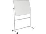 Mobiles Whiteboard Franken U-Act! Line®, Querformat, 2-seitig nutzbar, Stahl weiss emailliert & Aluminium, magnethaftend, Ablageleiste, B 1400 x H 1880 mm