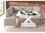Eckbank EXXPO - SOFA FASHION "Intenso, viele Bezugsstoffe Cord, Leder, Struktur 244/157 cm (B/T)", beige, B:244cm H:91cm T:157cm, NaturLeder;Strukturstoff (Zusammensetzung: Polyester 100%);Luxus-Microfaser (Zusammensetzung: Aufgeflockte 100% Polyester Schicht mit Prägung);Cord (Zusammensetzung: Polyester 100%), Sitzbänke, Eckbank, hohe Bodenfreiheit, frei im Raum stellbar, hoher Sitzkomfort, Topse