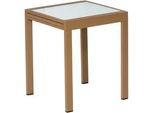 Gardenson Gartentisch , Beige , Metall, Glas , rechteckig , 65x75x65 cm , ausziehbar , Gartenmöbel, Gartentische, Gartentische