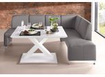 exxpo - sofa fashion Eckbank »Intenso, viele Bezugsstoffe Cord, Leder, Struktur 244/157 cm (B/T)«, hohe Bodenfreiheit, frei im Raum stellbar, hoher Sitzkomfort